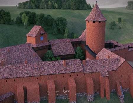 3D animation Turaida castle 