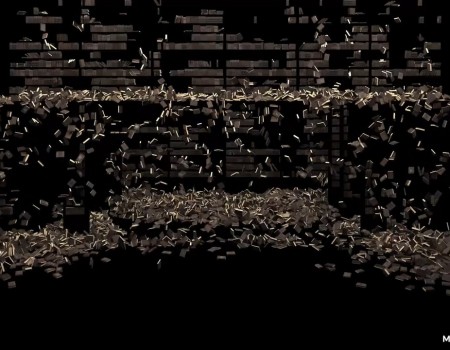 3D projection for theatres Falling books