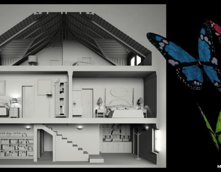 3D projection for theatres changing house